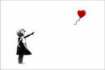 Black Framed - Banksy - White Balloon Girl Mini Poster