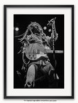Framed with WHITE mount Bob Marley Live Guitar A1 reggae poster