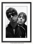 Framed with WHITE mount Oasis Liam and Noel A1 rock poster