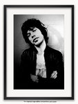 Framed with WHITE mount Rolling Stones Mick Jagger London 1975 A1 rock poster