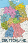 Deutschland - Germany Map in GERMAN Language - Maxi Paper Poster