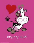Mumu Cow - Pretty Girl - Mini Paper Poster