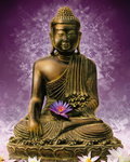 Buddha - Purple - Mini Paper Poster
