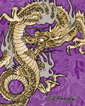 Ed Hardy - Golden Dragon - Mini Paper Poster