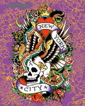 Ed Hardy - New York City, Purple - Mini Paper Poster