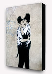 Banksy - Male Kissing Coppers Block Mount
