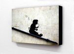 Banksy - Bubbles Girl Drainpipe Block Mount