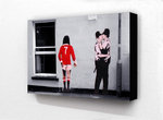 Banksy - George Best No 7 Man Utd Strip Policemen Kissing Block Mount