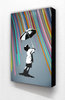 Banksy - Boy Umbrella Coloured Rain Vertical Block Mount