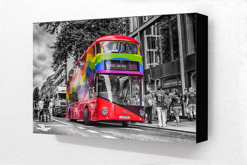 London Red Bus Pride Special Service Block Mounted Print
