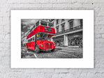 Tower Hill Red Bus 15 Mounted Print
