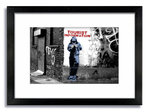 Banksy Tourist Info 2 Tone Framed Mounted Print