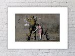 Banksy Girl Searching Soldier Mounted Print