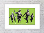 Banksy Happy Coppers Green Field Mounted Print