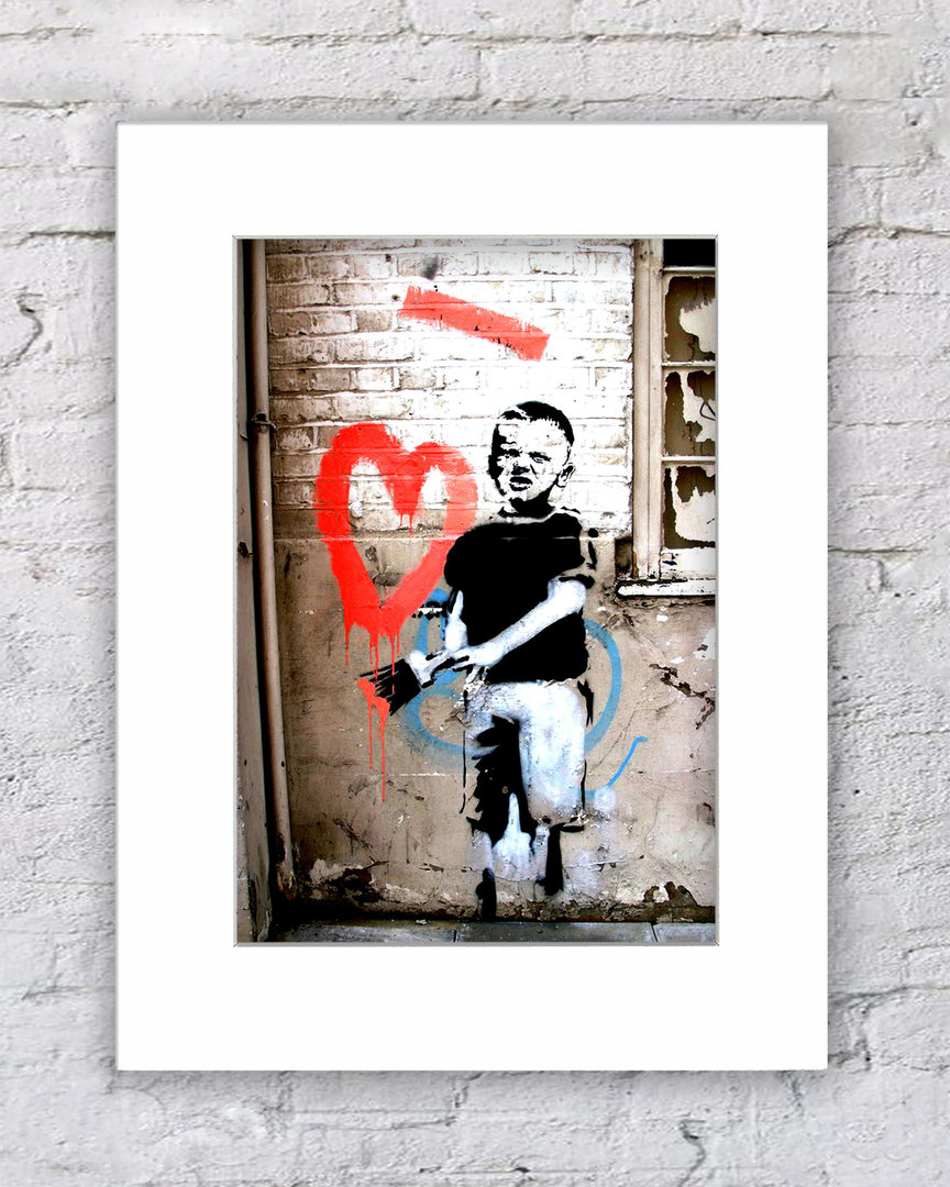 Banksy Boy With Painted Heart !