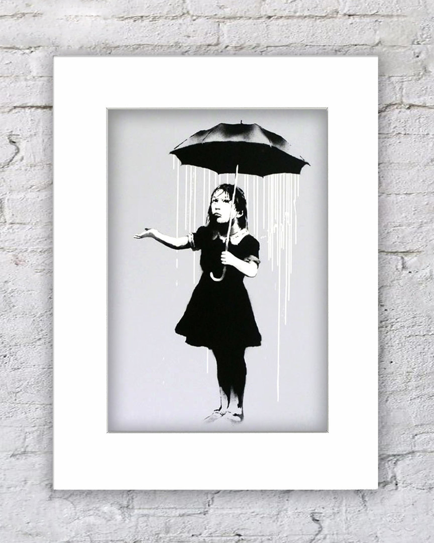 Banksy Umbrella Girl White
