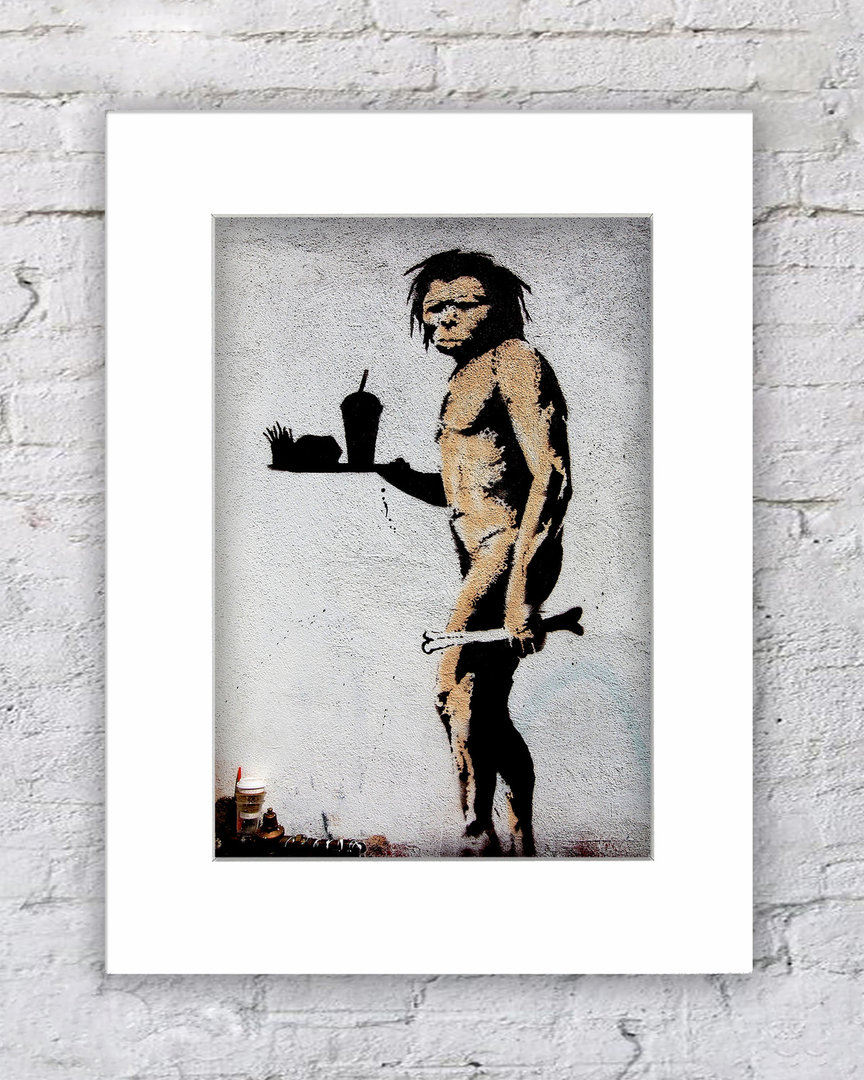 Banksy Fast Food Neanderthal Man