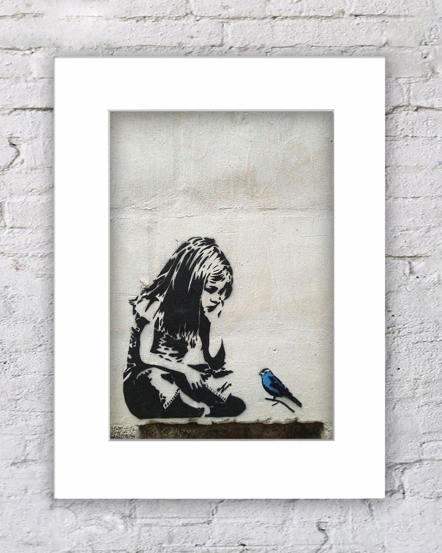 Banksy Girl Blue Bird