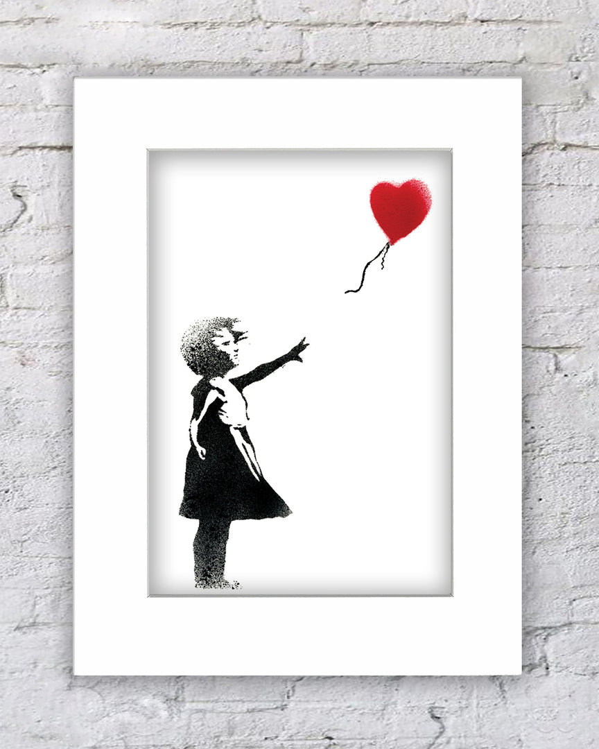 Banksy Balloon girl heart white