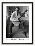 Framed with WHITE mount Johnny Cash - London 1959 - Poster